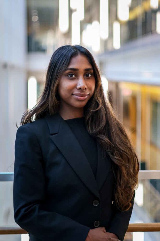Portrait of Sadhana Rajesh, Vice President of the Society of Women in Finance